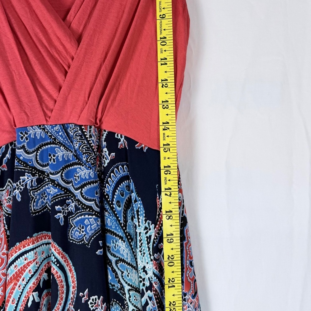 Gilli Paisley Maxi Dress V-Neck Soft Boho Colorful Beach Resort Casual Tropical - Picture 9 of 10